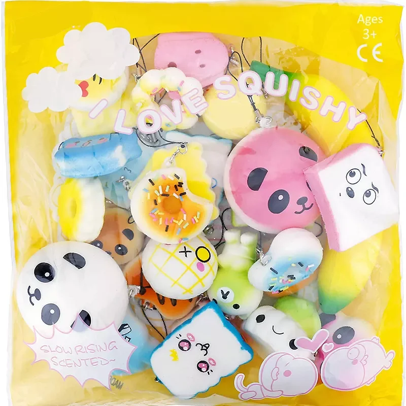 Kawaii Slow Rising Squeeze Toys Set Anti-Stress Soft Cute Squishy Phone Mini Cake Bread Kids Gift Squishies Reliever enlarge