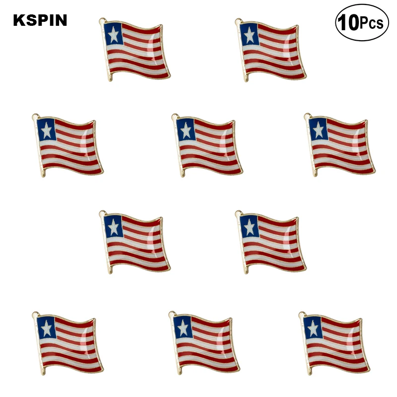 

Liberia Flag Lapel Pin Flag badge Brooch Pins Badges 10Pcs a Lot