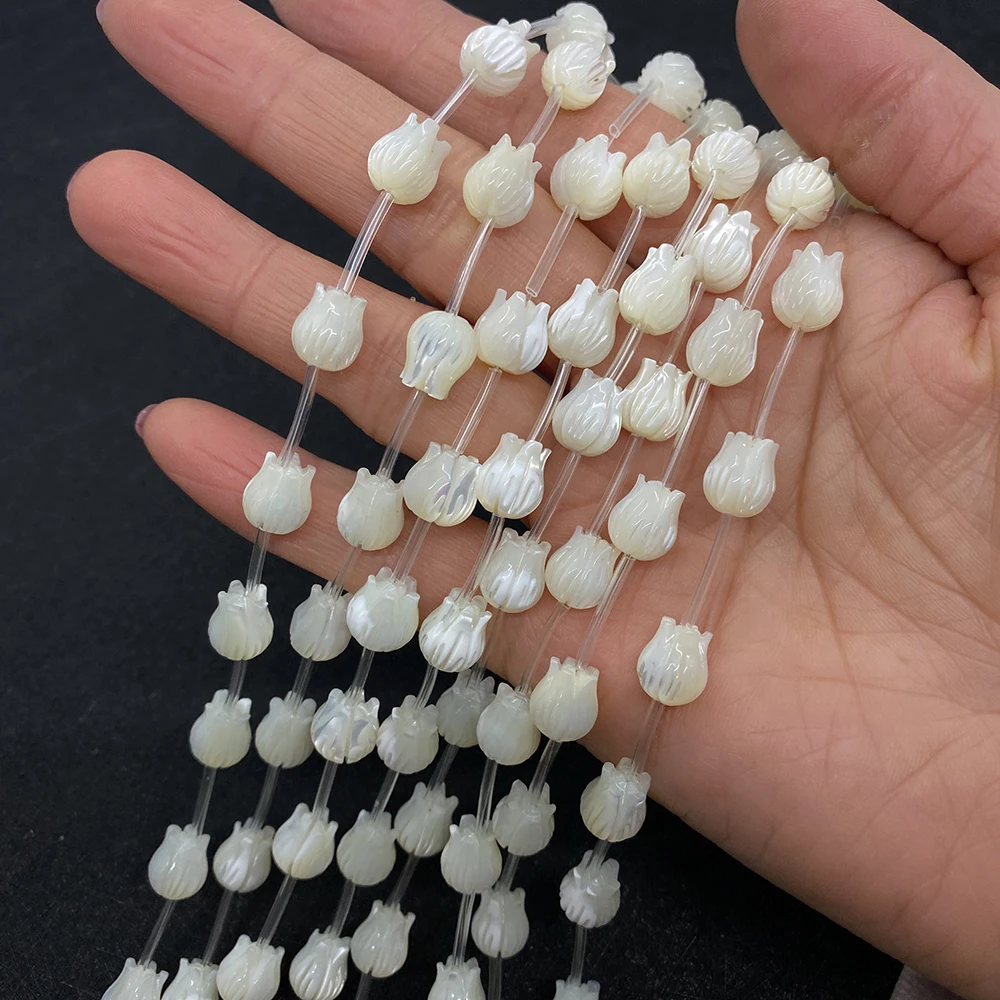 

Natural Seawater Shell Beads for Jewelry Making DIY Necklace Bracelet Earrings Accessory 8x9mm Magnolia Flower Shell Loose Beads