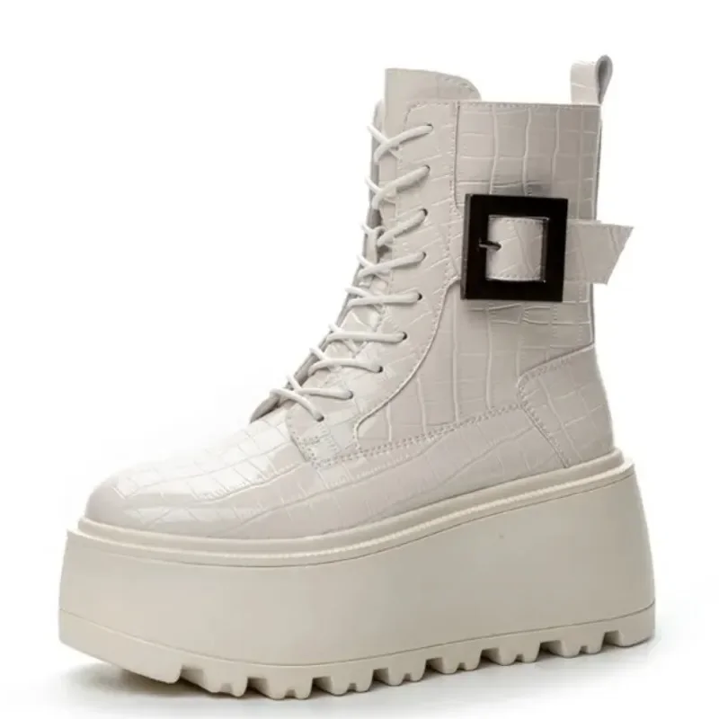 Женские армейские ботильоны 8 см кроссовки на платформе теплая обувь из