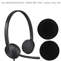 5pairs 60mm2 4 replacement foam earpads cushion for logitech h600 h330 h340aiwa hp cn5labtec axis 502 headset black
