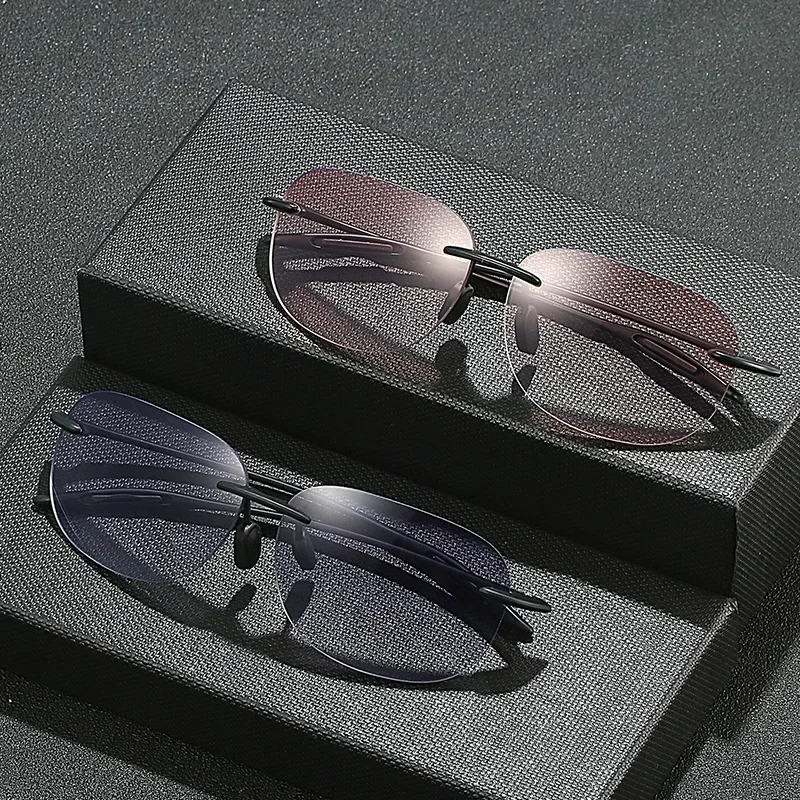 Очки для дальнозоркости без оправы прогрессивные бифокальные Солнцезащитные