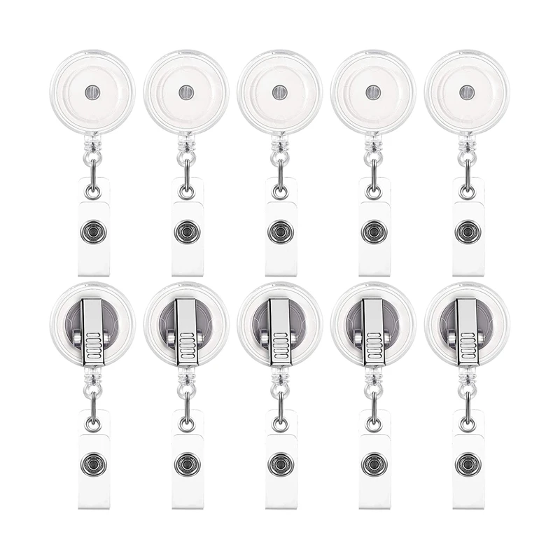 

50 Pack Retractable Badge Holder ID Card Reels Carabiner Reel Clip On ID Card Holders For Teachers Office Nurse