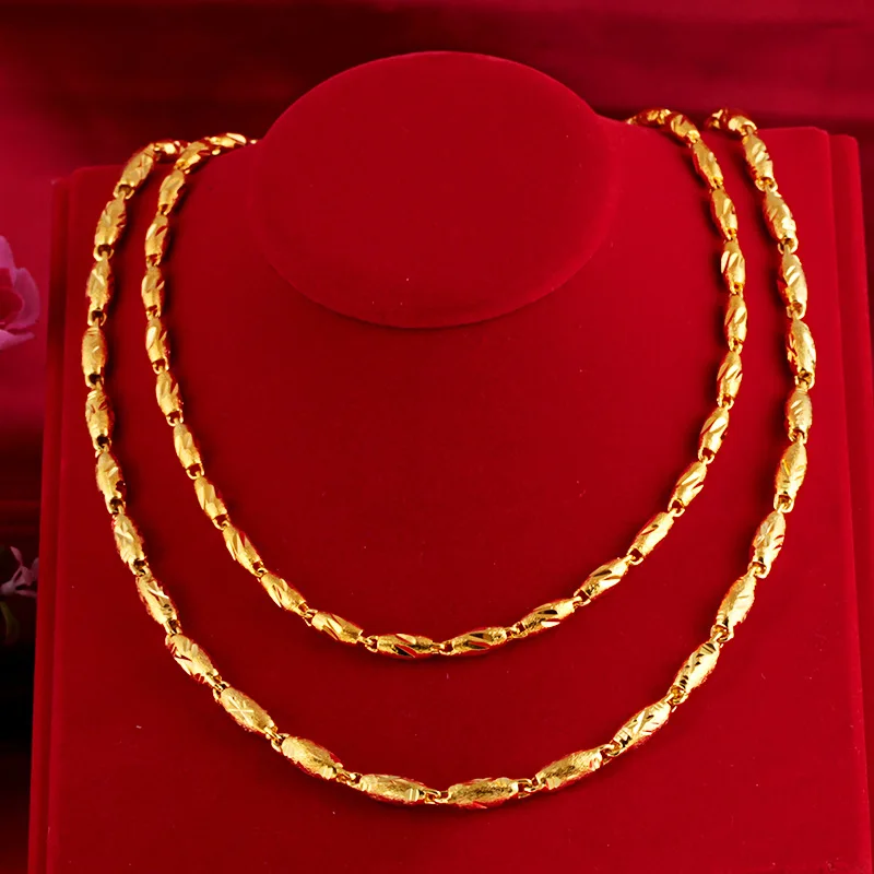 Collares de joyería chapados en oro amarillo de 24 quilates para hombres, collares de oro esmerilado, accesorios de kpop bts, envío directo