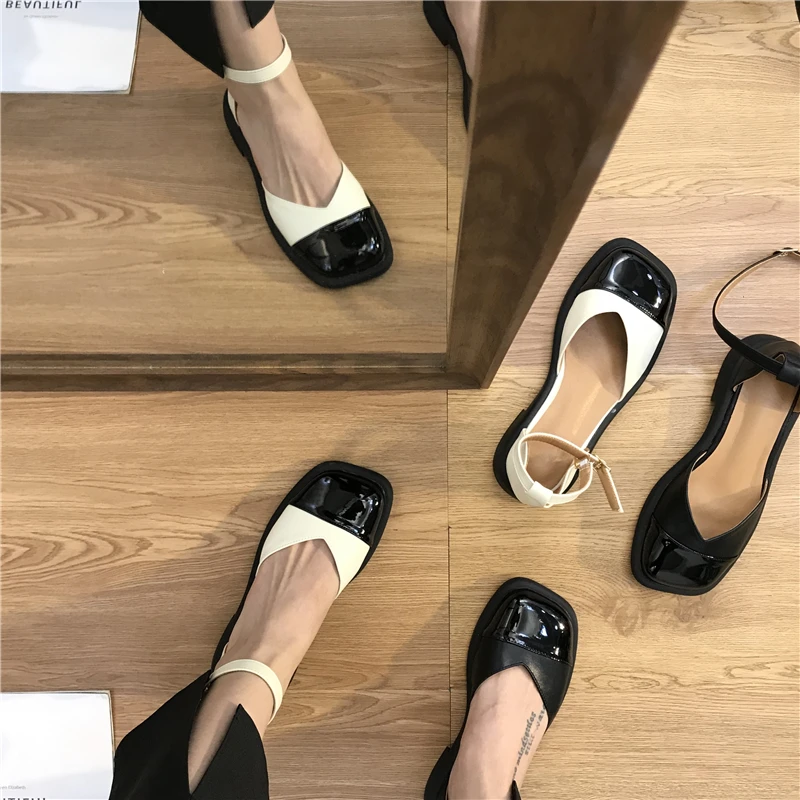 

2022 New Design Women Mary Jane Shoes Spring Summer Shoes Fashion Ankle Strap Female Shallow Flats Heel Woman Sandals