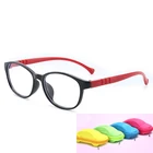 Защитные очки для чтения с чехлом для мальчиков и девочек, модные детские очки, простые детские круглые очки с защитой от синего света