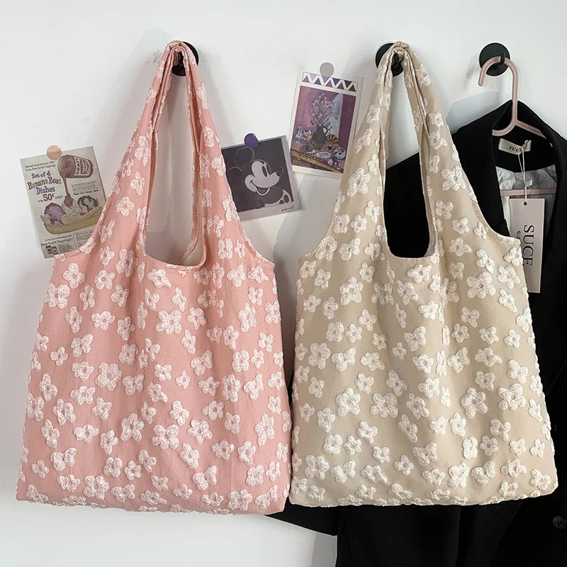 Summer Simple Female shoulder bag Travel Large Capacity Handbags Student Versatile Portable Canvas Vest Bag