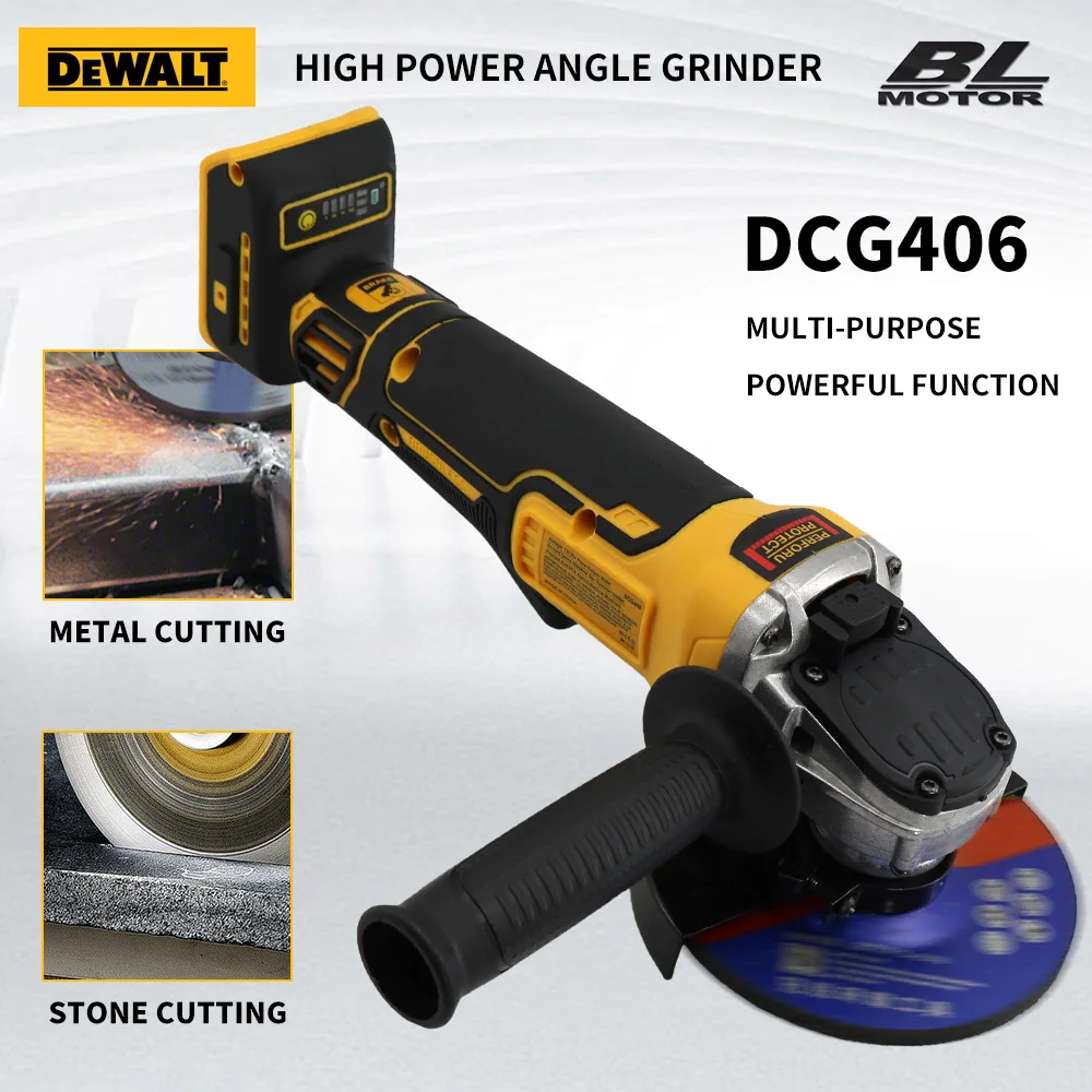 Беспроводная электрическая угловая шлифовальная машина Dewalt DCG406 125 мм 20 в