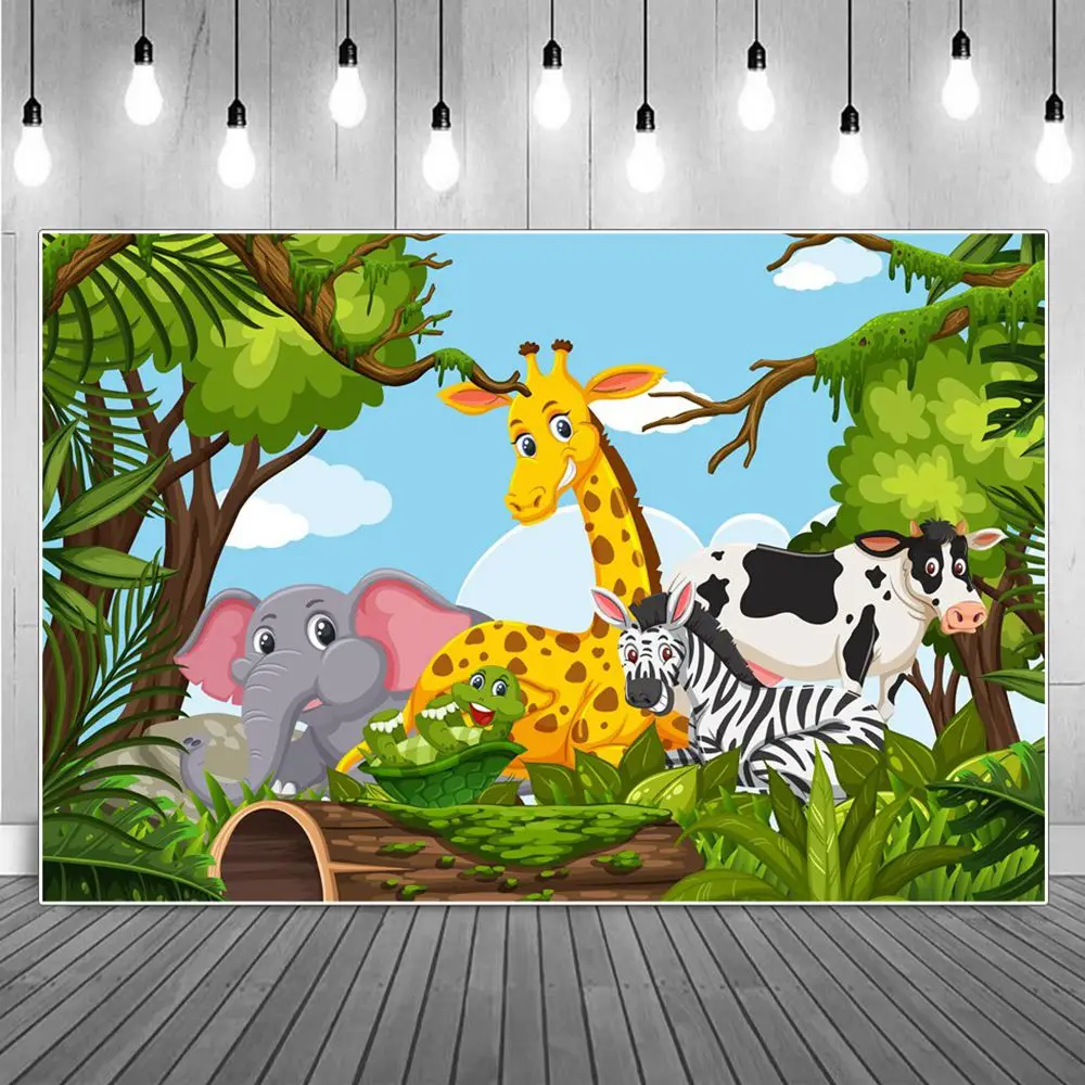 

Animals Lookdown Photography Backgrounds Tropical Forest Flowers Deer Turtle Cow Elephant Portrait Photographic Backdrop Props