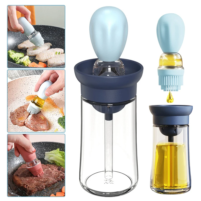 

Oil Bottle Brush Silicone Glass Container Kitchen Olive Oil Pump Pot Vinegar Spray BBQ Cookware Dispenser Cooking Condiment Tool