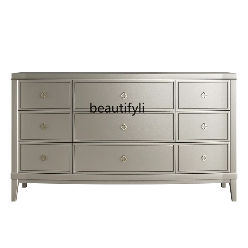 D06 Американский стиль шкаф с девятью ведрами из массива дерева современная кухня