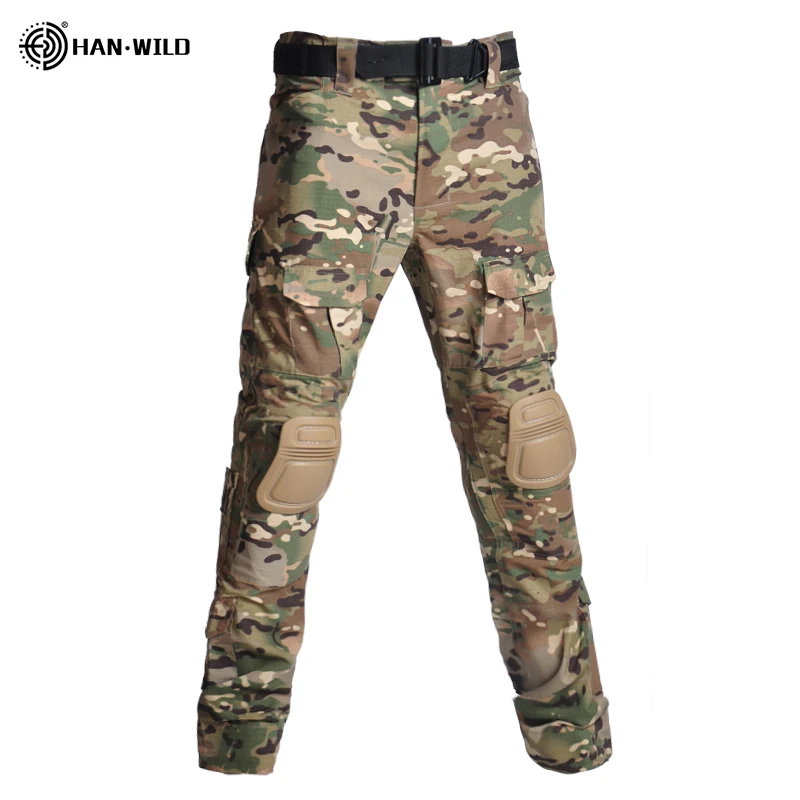 

Men's Cargo Pants With Pads Army Military Tactical Pants Male Camo Hunting Cotton Many Pockets Camouflage Pants Plus Size S-8XL