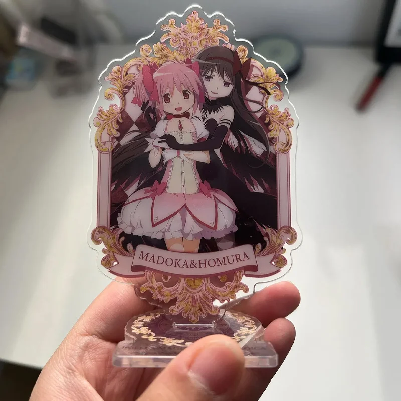Фото В наличии натуральная Puella Magi Madoka Magica двухместная акриловая стоячая доска украшение для рабочего стола Kaname Madoka Akemi Homura №1