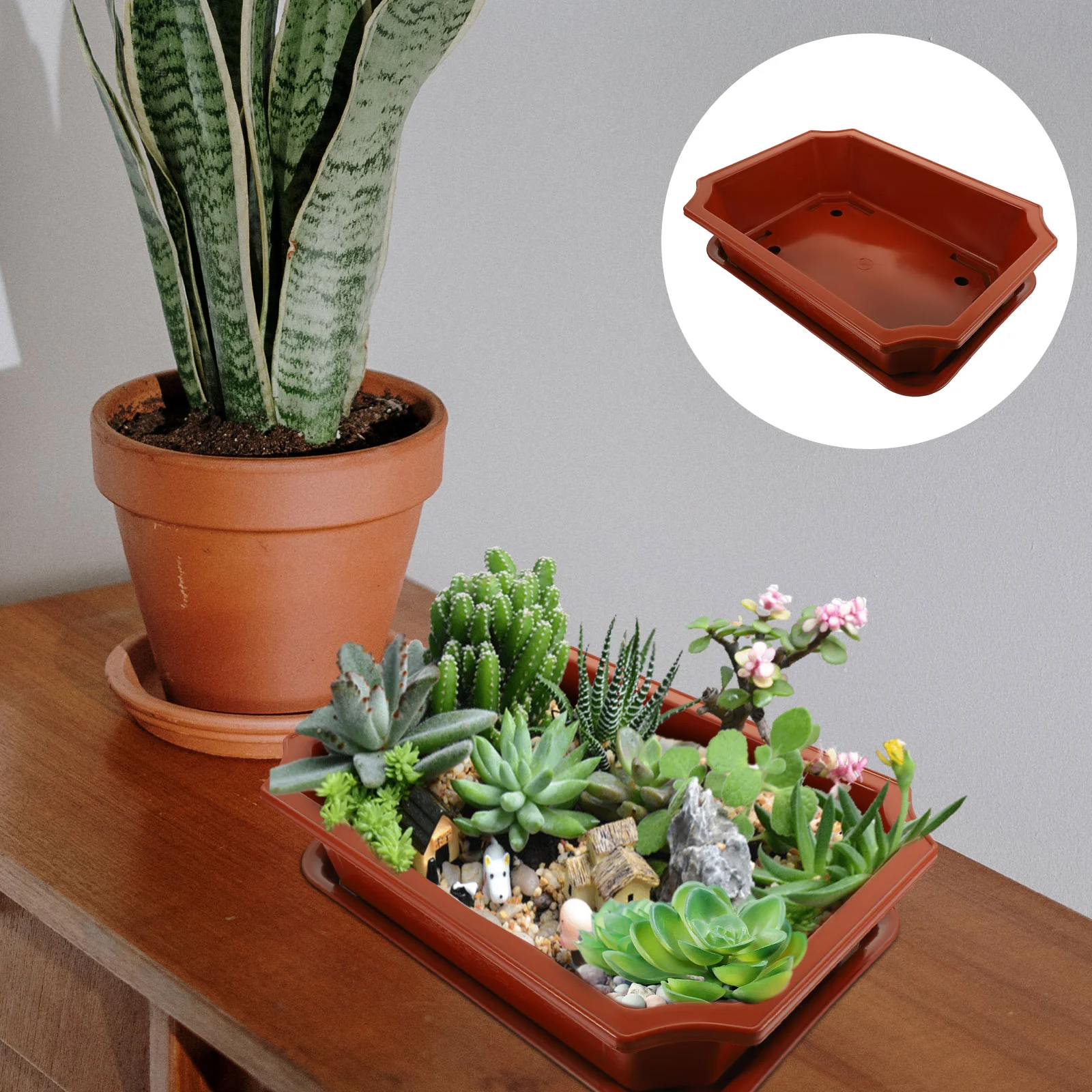 

Planter Pot Bonsai Flower Plastic Box Pots Balcony Window Growing Tray Hanging Container Succulent Large Orchid Deck Vegetables