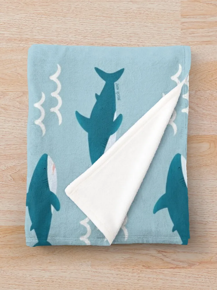 Brucie/Blahaj ikea с рисунком акулы (бирюзовый) Плед Пляжное летнее одеяло для