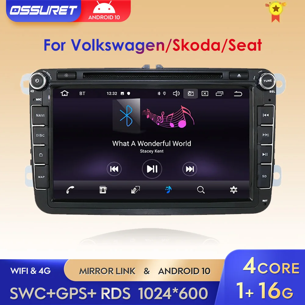 Автомобильная Мультимедийная стереосистема 8 дюймов Android 10 для VW POLO GOLF 5 6 PASSAT B6 CC