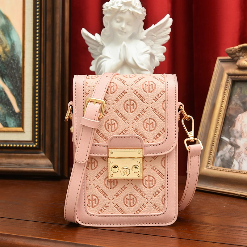 2023 New Mini Phone Bag Cosmetic Bag Fashion Messenger Bag Women's Fashion Street Versatile Contrast Light Luxury Crossbody Bag