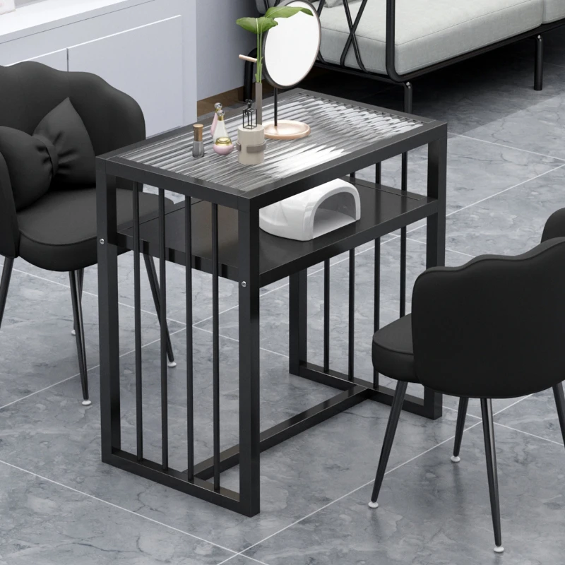 Дизайнерские столы для ногтей в скандинавском стиле стеклянные простые салонные