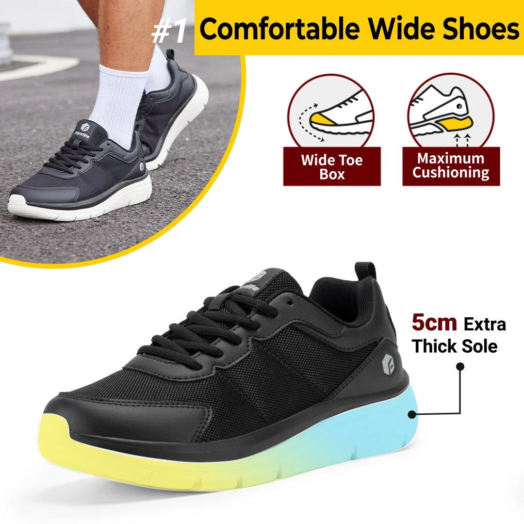 Кроссовки FitVille мужские легкие повседневная обувь для ходьбы максимальная ширина