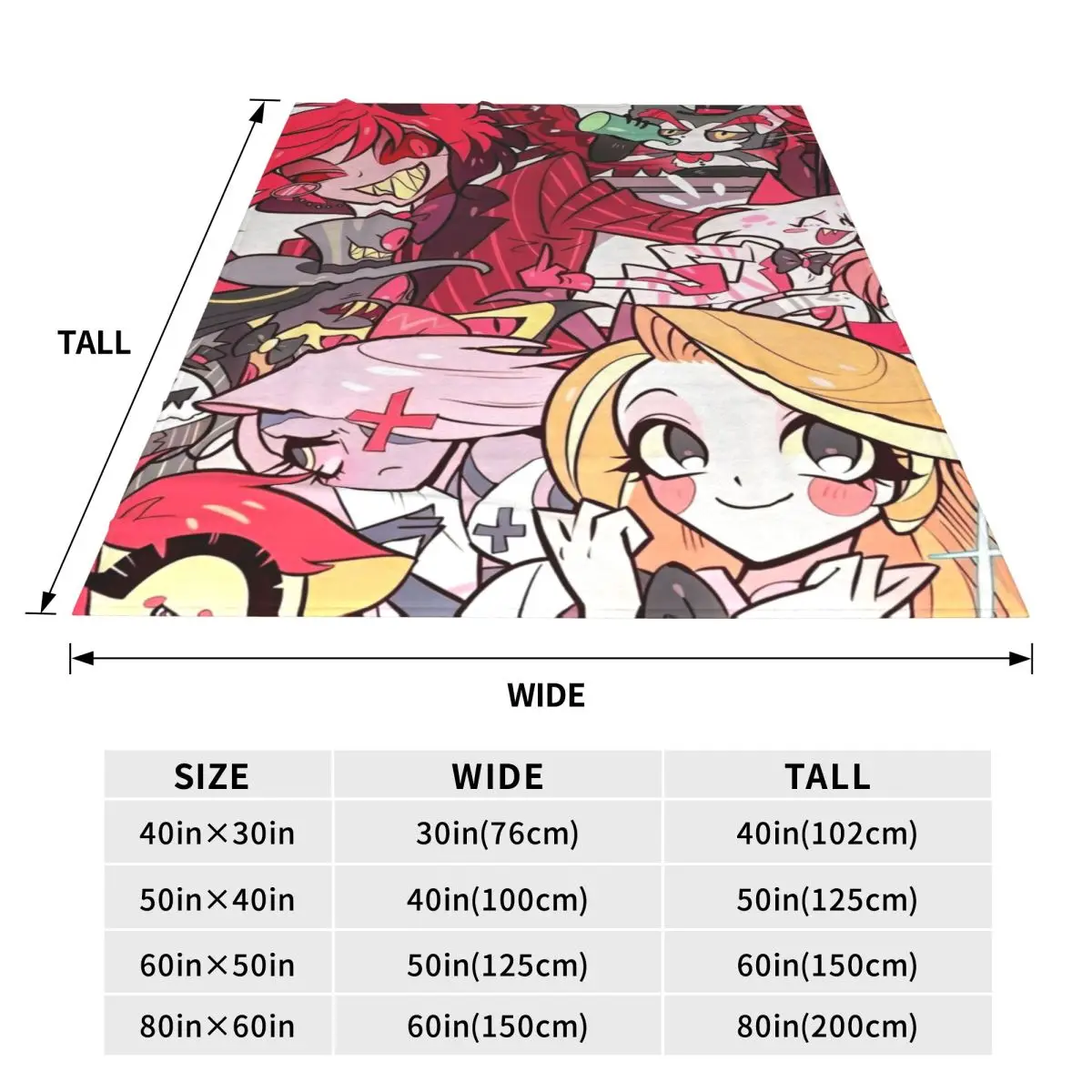 Черное комедийное одеяло H-HazbinHotels фланелевое забавное мягкое для дома