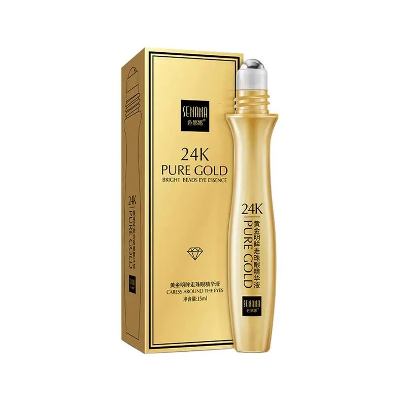 

3/10pcs 24K Gold Bright Eye Roller Eye Cream Hydrating Moisturizing Anti-Puffines Removal Dark Circles Eye Serum 15ml