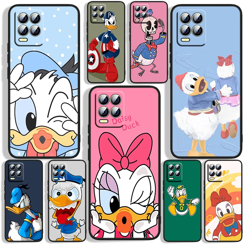 

Donald Duck Phone Case For OPPO Realme 5 6i 6s 7 7i 8 8i Pro 5G Realme Narzo 50A Narzo 50i Black Iuxury Silicone Soft Back Capa