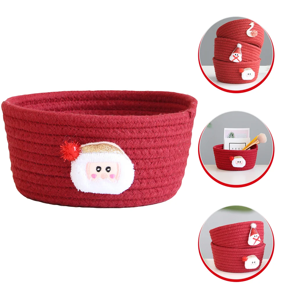 

Basket Baskets Woven Christmas Rope Storage Gift Empty Gifts Cotton Nursery Organizers Bin Towel Bread Snacks Tools Sewing