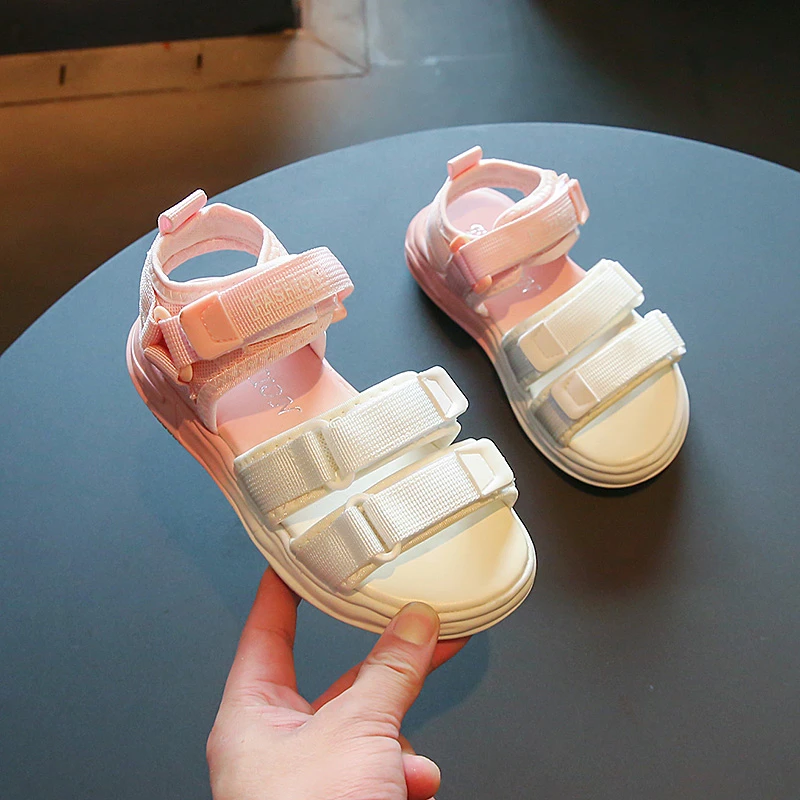 

Children's Gradient Breathable Summer New Sports Sandals for Girls 2023 Summer New Casual Versatile Hook & Loop Open-toe Korean