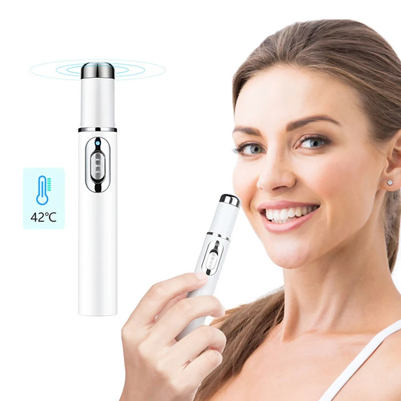 Blue Light Acne Smart Ion Heating Anti-aging Anti-wrinkle Eye Massager To Remove Dark Circles Puffiness SPA Beauty Pen