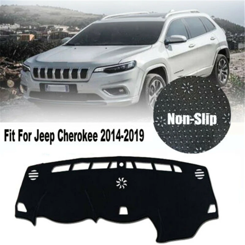 

Накладка на приборную панель автомобиля для Jeep Cherokee 2014-2019 Противоскользящий коврик для приборной панели солнцезащитный коврик Защитная накидка аксессуары