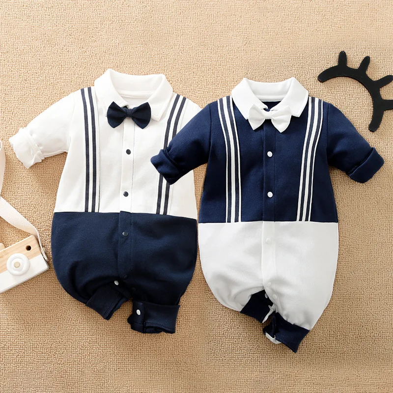 

Bodysuits for Infants Things for Babies Boy Baby Set Gentleman Long Sleeve Onesie Newborn Crawl Suit Cotton Spring/summer Romper