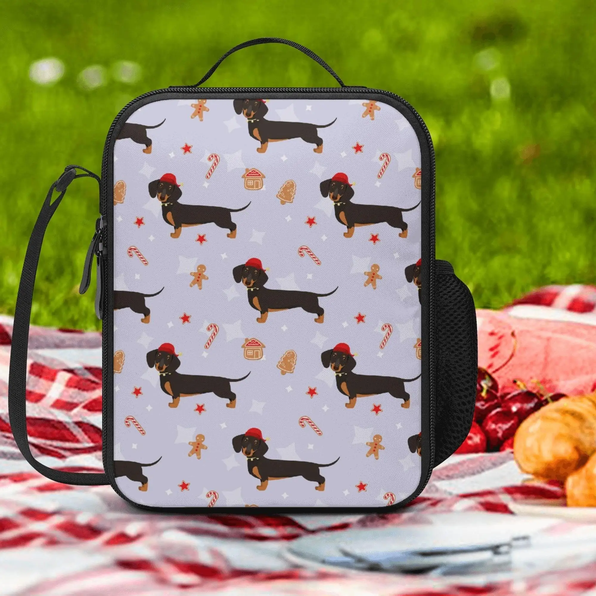 

Термосумка для ланча с принтом «такса», из полиэстера