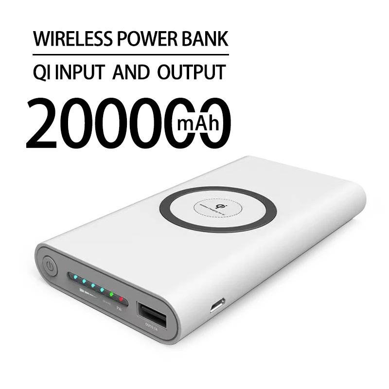 

Free Shipping 200000mAh Wireless Power Bank Two-way Fast Charging Powerbank Portable Charger Type-c External Battery for IPhone