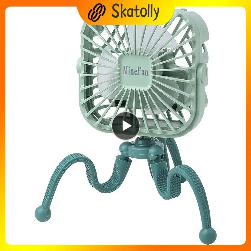 

Portable Air Cooler Usb Power Supply With Atmosphere Night Light Handheld Fans Octopus Design Wind Speed Gear Third Gear