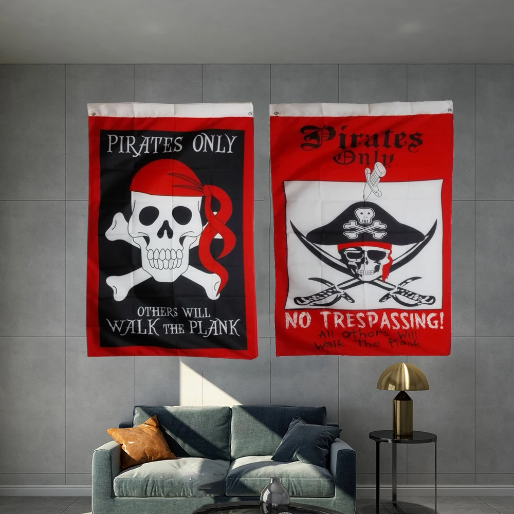 Фото Флаг пирата 3x5 футов x 90 см баннер с черепом и перекрестными косточками Jolly Roger
