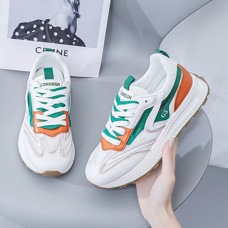 SALUDAS New Running Shoes Women Luxury Sneakers Gump Shoes Women Breathable Soft Soled White Shoes Tennis Sneakers Female