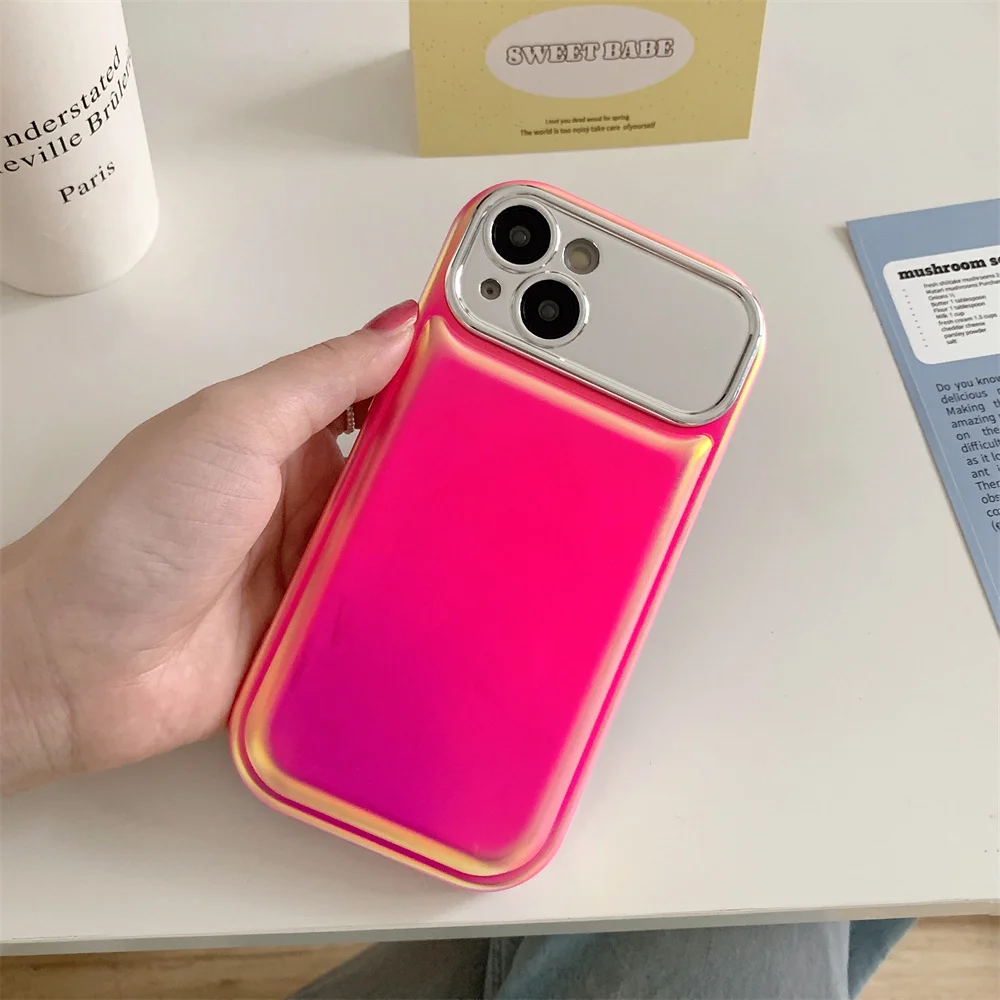 Флуоресцентный розовый чехол для телефона ins для iPhone 14 13 12 Pro Max 11, модный однотонный силиконовый чехол Corlour для девочек, женские чехлы