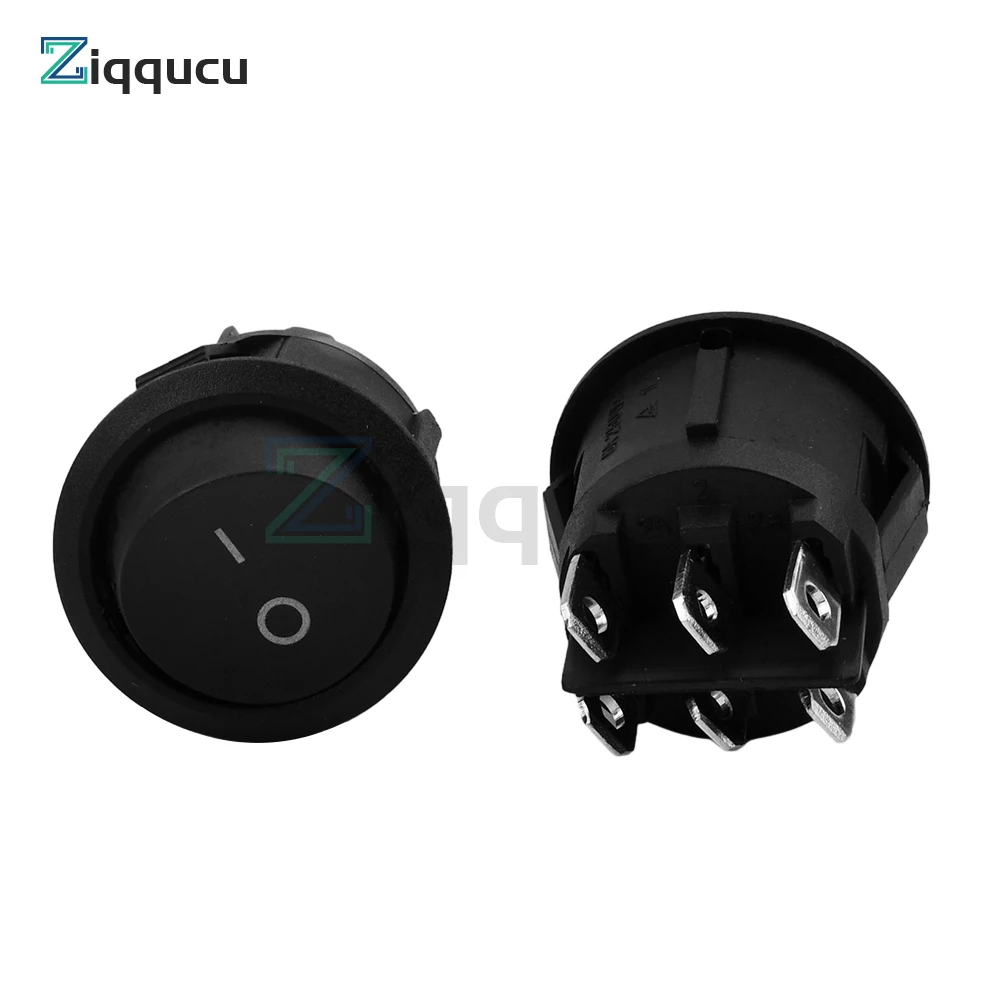 

Круглый кулисный выключатель питания Ziqqucu KCD1-206 6 контактов