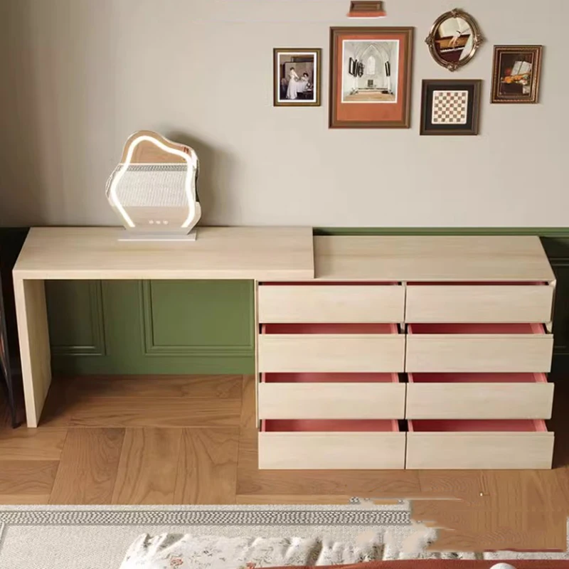 Деревянный столик-органайзер для хранения женский современный столик-комод