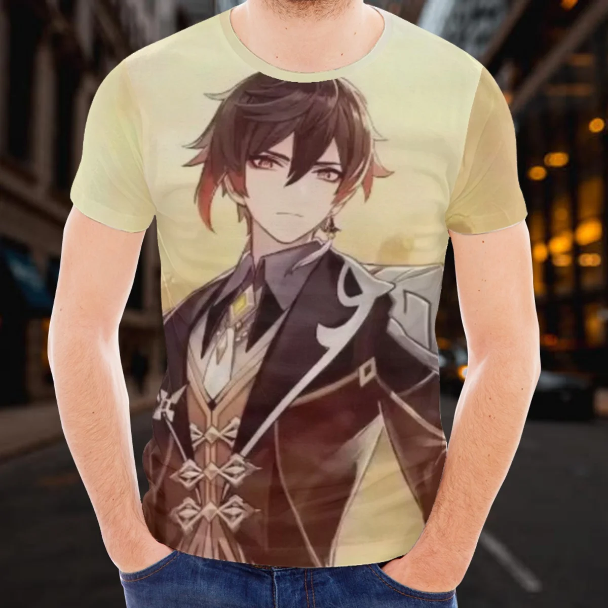 

Футболка мужская оверсайз с круглым вырезом и коротким рукавом