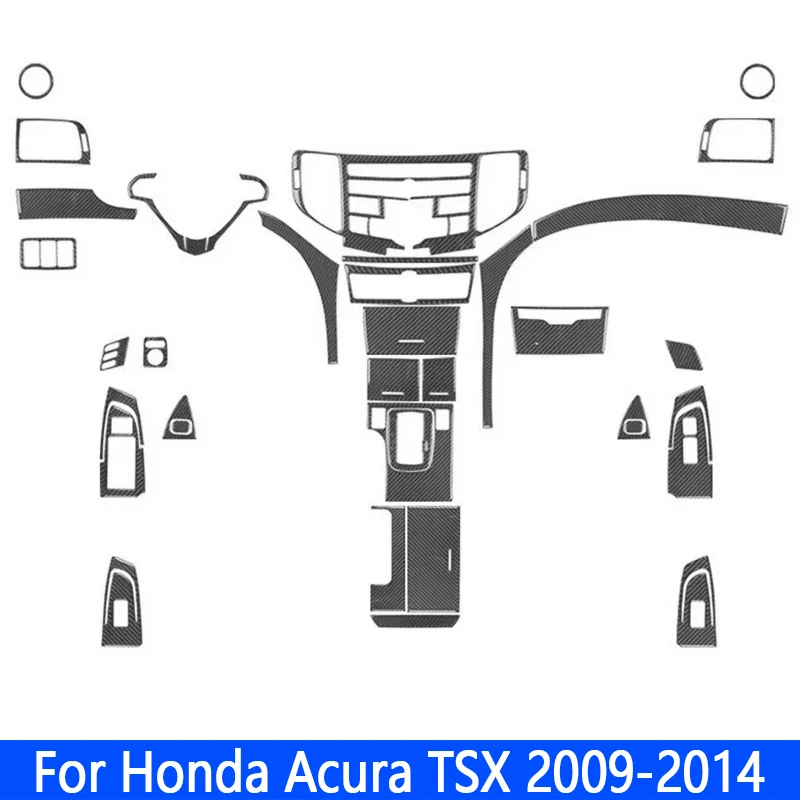 Фото Различные детали из углеродного волокна, черные наклейки для Honda Acura TSX 2009 2010 2011 2012 2013 2014, декоративные аксессуары для салона автомобиля №1