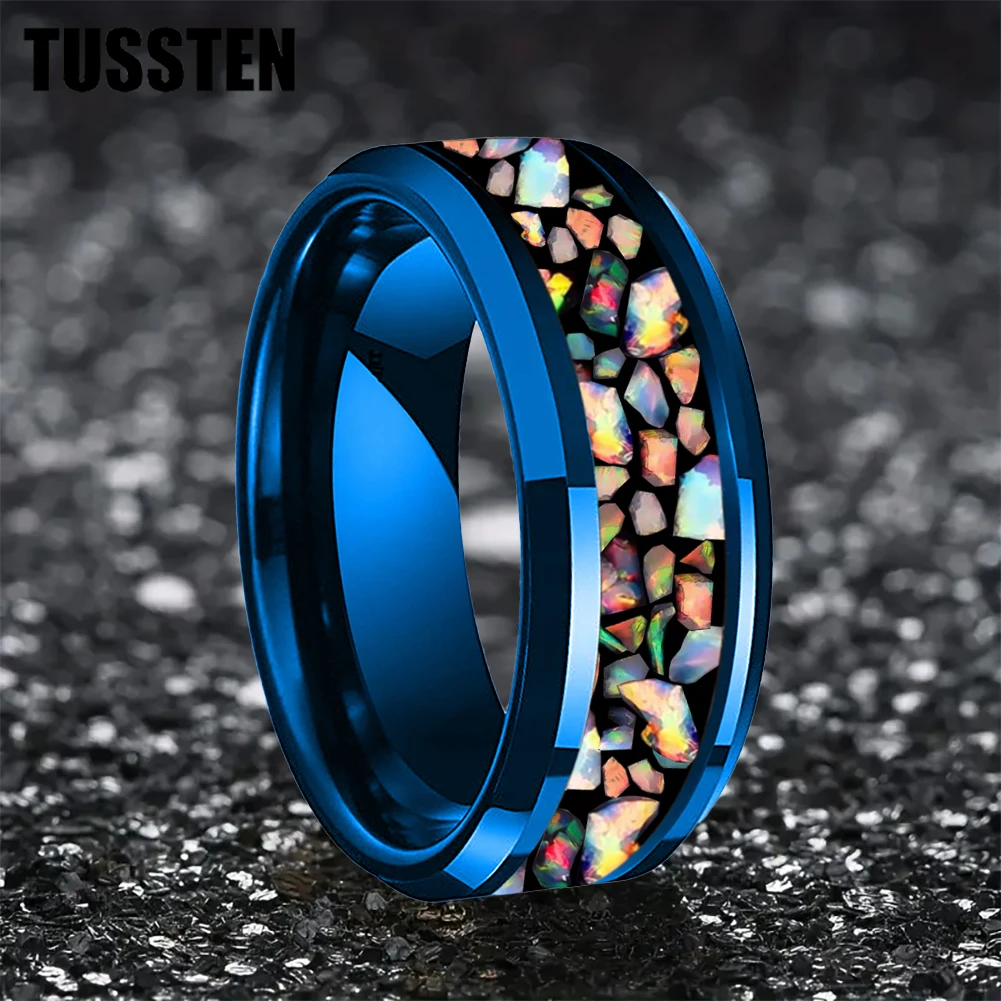Кольцо TUSSTEN из полированного черного вольфрама для мужчин и женщин обручальное