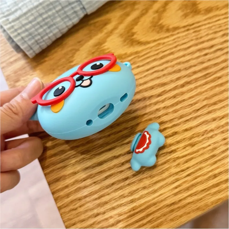 Фото Милый мультяшный 3D-чехол Qoo для наушников с брелоком для AirPods 3/4-го поколения, AirPods Pro 1/2/3-го поколения, силиконовый чехол для очков Apple №5