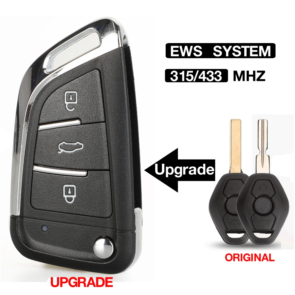 jingyuqin 3 BTN 315/433MHz ID7935 Upgrade Flip Remote Key For BMW 1/3/5/7 Series X3 X5 Z3 Keyless Entry Transmitter EWS System - купить по
