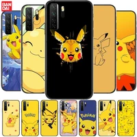 cute pikachu black soft cover the pooh for huawei nova 8 7 6 se 5t 7i 5i 5z 5 4 4e 3 3i 3e 2i pro phone case cases