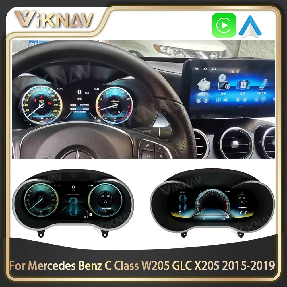 

Для Mercedes Benz C Class W205 GLC X205 2015-2019 цифровая панель приборной панели ЖК-Спидометр виртуальный инструмент кластер кабина