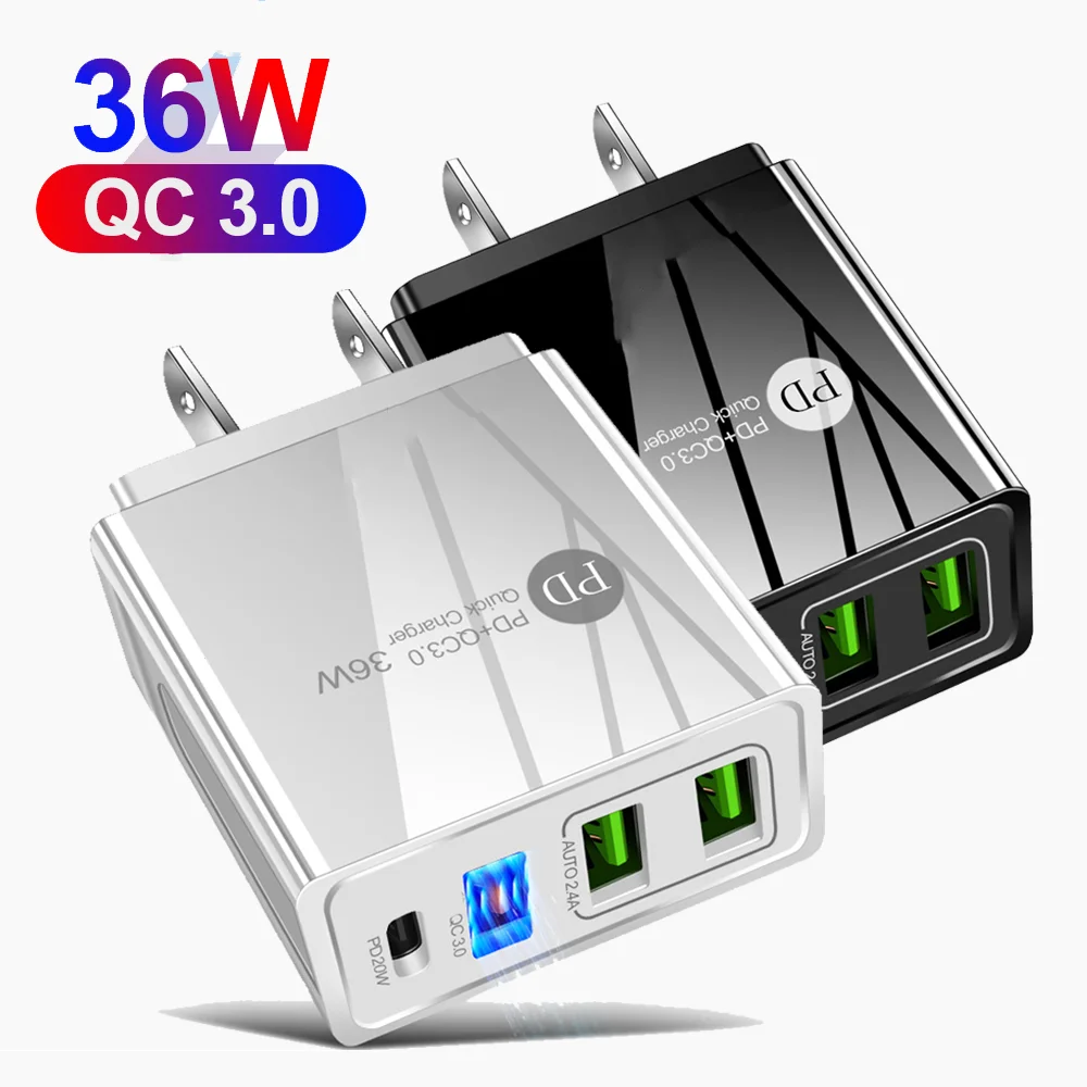 

100 шт. 36 Вт USB C Тип c PD настенное зарядное устройство Eu US UK адаптеры питания для Iphone 11 12 Mini Pro Max Samsung S20 S21 Lg зарядное устройство для мобильного те...