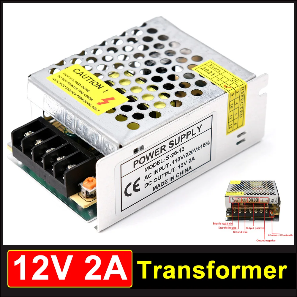 

Switching Power Supply Light Transformer AC 110V 220V To DC 12V 25W Power Supply Source Adapter For Led Strip CCTV