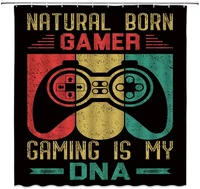 gamer shower curtain funny quote the natural player gaming is my dna video game boys creative cool bathroom curtain with hooks