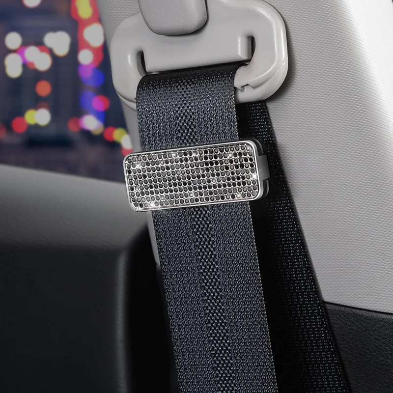 

Ограничитель для автомобильного ремня безопасности, яркий регулируемый Противоскользящий Зажим для ремня безопасности, украшение, аксессуары для женщин
